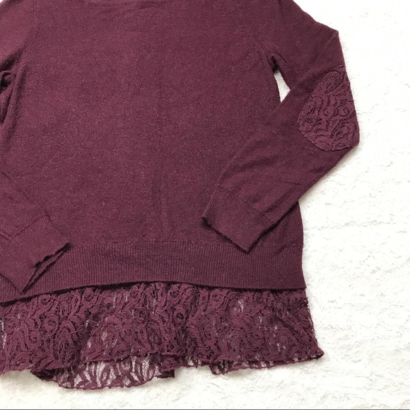 Anthropologie Angel Of The North Plum Lace Sweater - Picture 4 of 10